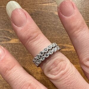 Freida Rothman Sterling Silver rings with CZ size 7